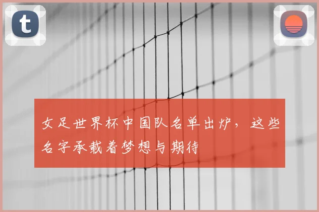 女足世界杯中国队名单出炉,这些名字承载着梦想与期待